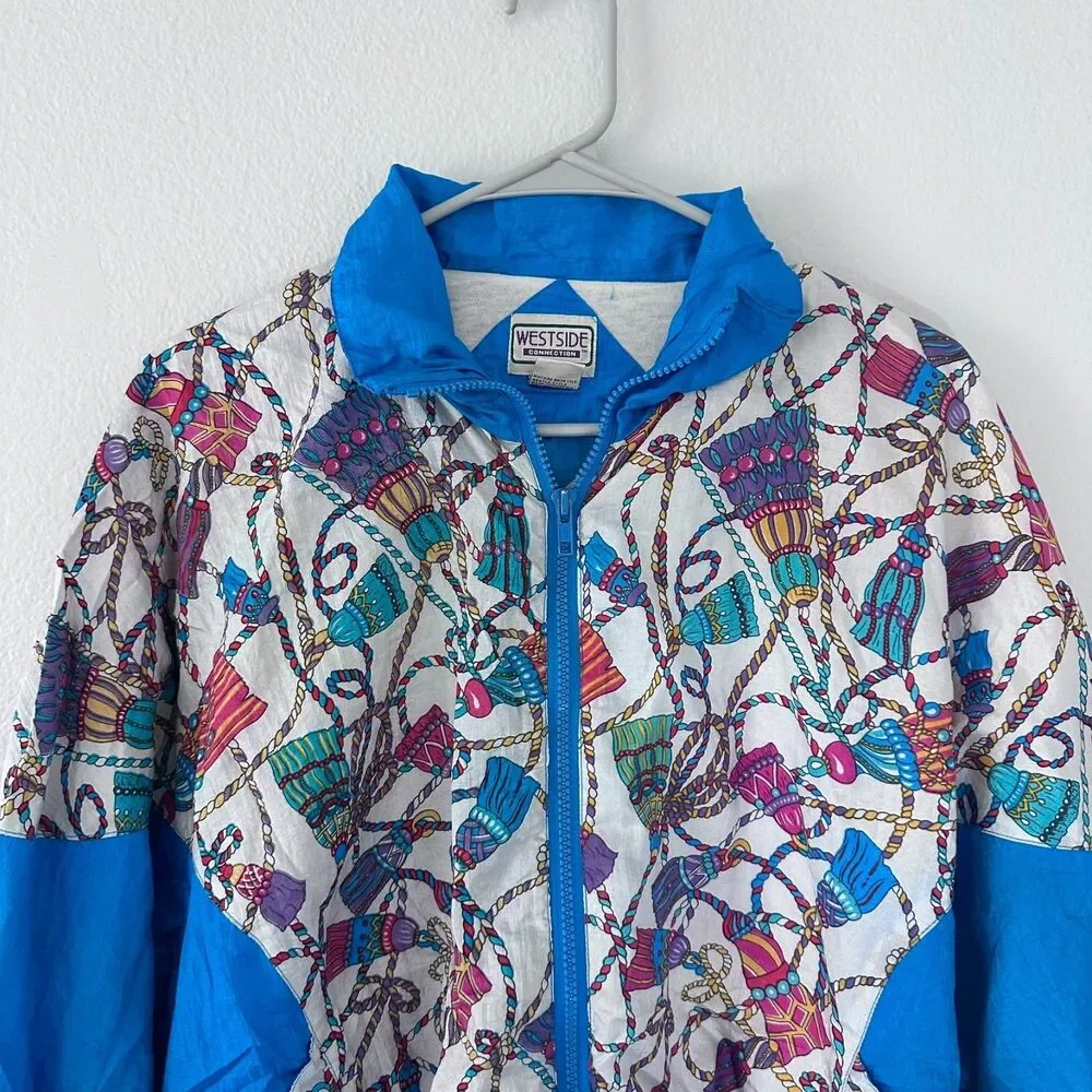 Vintage Westside Connection Women's (L) Jacket Windbreaker Y2K Blue - Picture 9 of 15